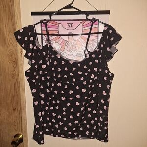 Pink Heart Top By Shein Size 2x